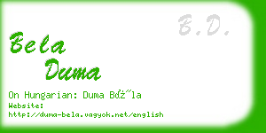 bela duma business card